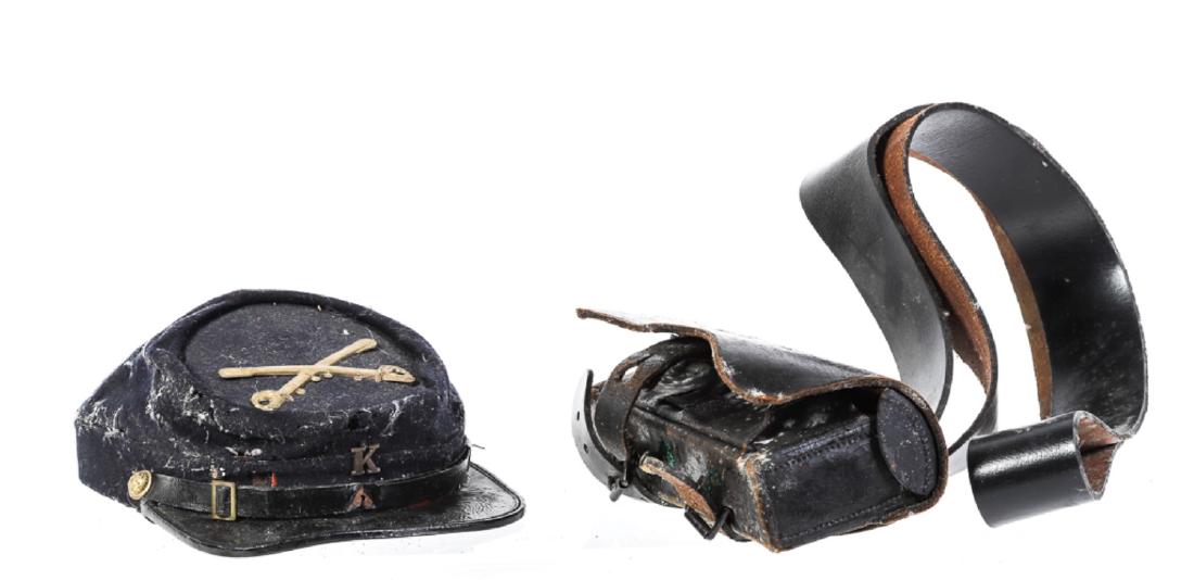 NION KEPI HAT & CARTRIDGE BOX: Provenance Company C, 16th NY