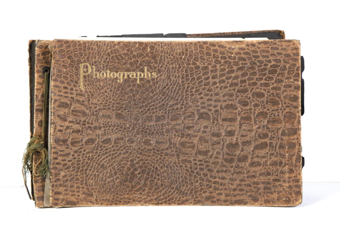 PILOT FRANCE Q. WILSON WWI-WWII AVIATION ALBUM: 1930's Photographic Album containing nearly 300 photographs spanning 1918-1930's . Subjects include:: Aviatrix with biplane, scenes of France, biplane crashes, soldiers, French Aviation Commander, Sol