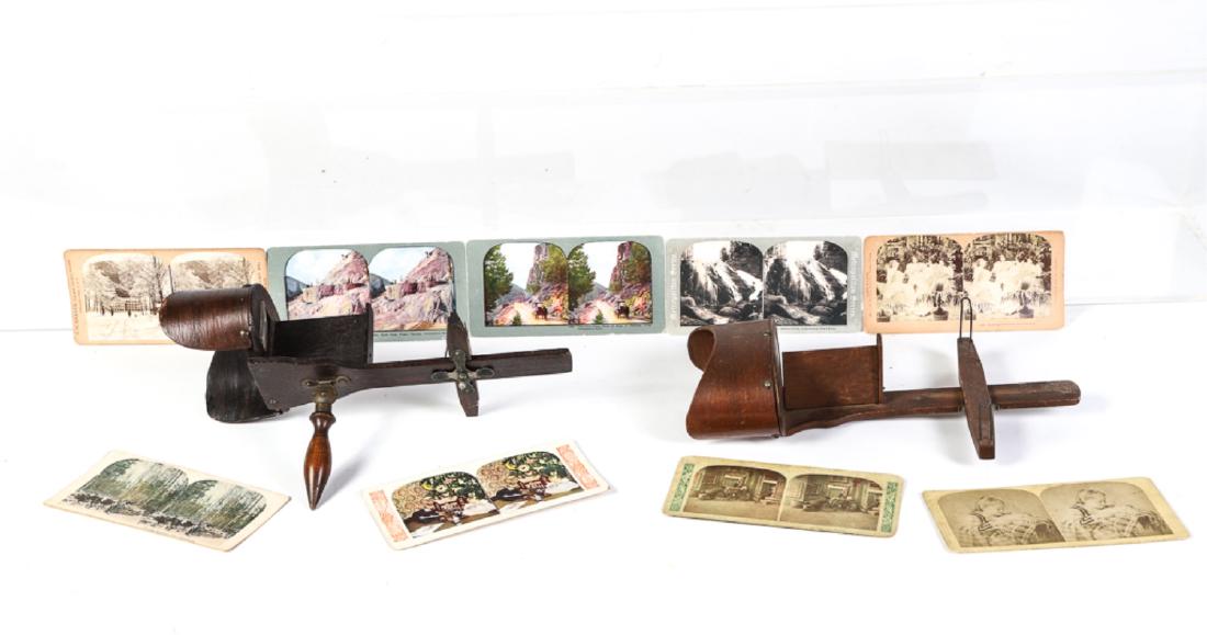 OVER (200) STEREOVIEWS with (2) VIEWERS: Including: Wild World Series, People Series American Views, Tourist views, Robinson Brothers, World Series Europe. and many low run examples 1870-1900.