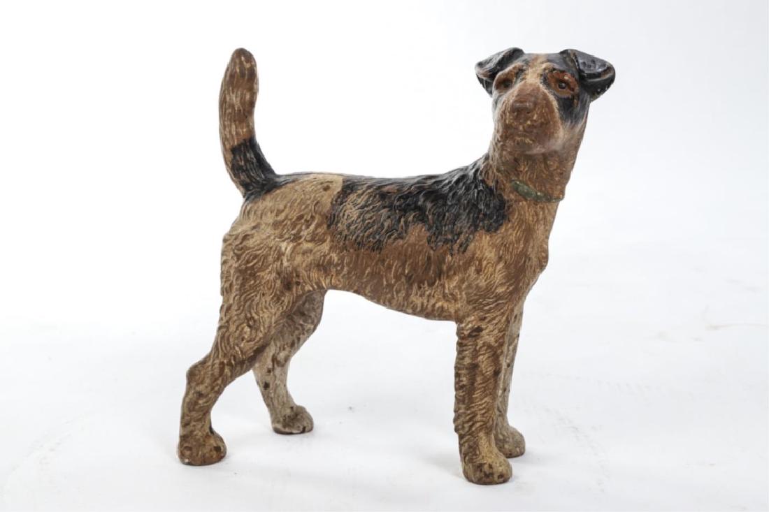 CAST IRON TERRIER DOOR STOP: Height 8 inches.
