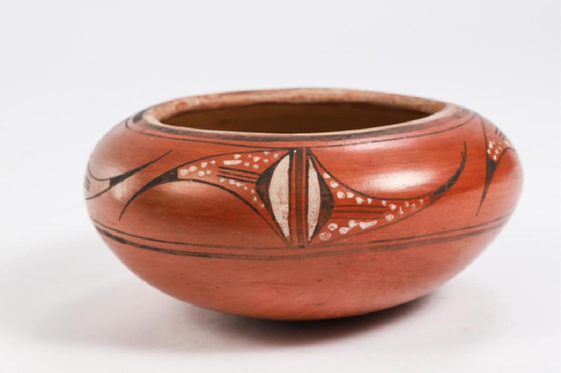 SOUTHWEST NATIVE AMERICAN BOWL: Hand painted earthenware. 3 x 7 inches