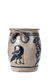 STONEWARE STORAGE JAR with COBALT INCISED FLOWERS - 5
