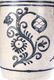 STONEWARE STORAGE JAR with COBALT INCISED FLOWERS - 8