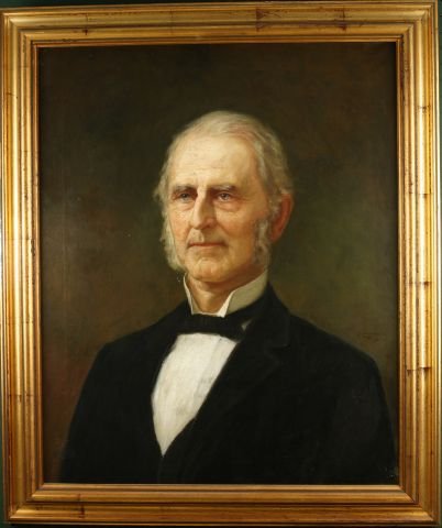 Theodore Clement Steele, American (1847-1926): Theodore Clement Steele, American (1847-1926) Ancestral Portraits, signed T.C. Steele 1895, L.R. Oil on canvas, 27 in. X 22 in. framed Theodore Clement Steele is considered to be one of the finest of