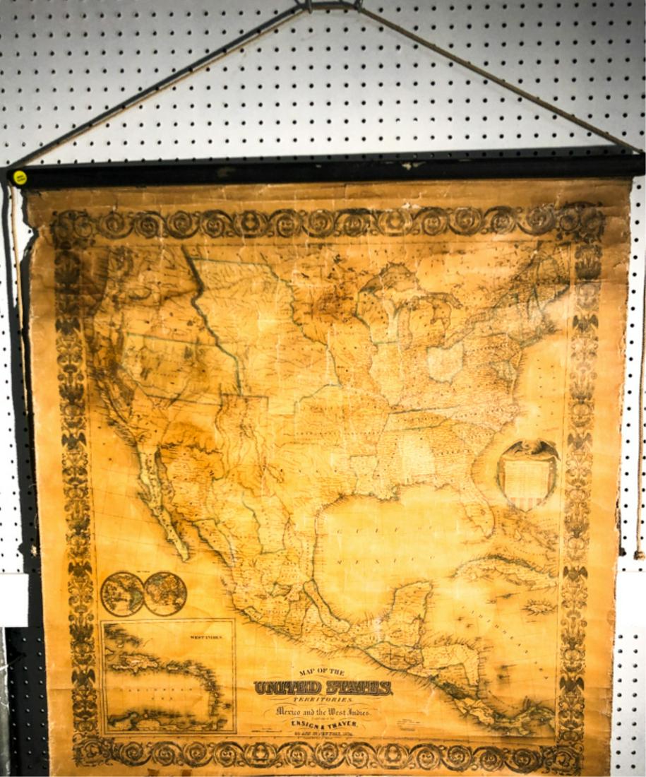 1852 ENSIGN & THAYER MAP OF THE UNITED STATES: Mexico and the West Indies. 36 x 35 inches.