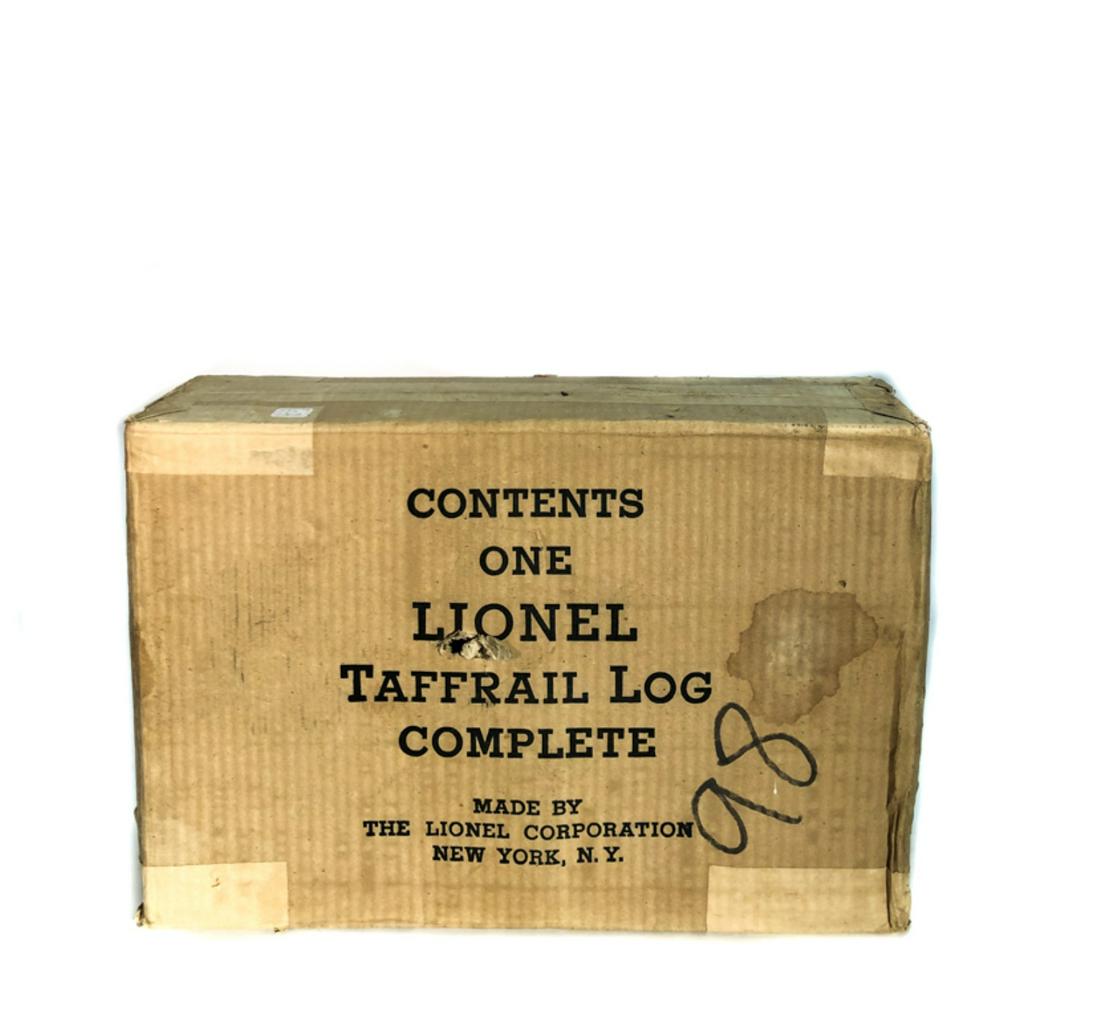 TAFFRAIL LOG BY LIONEL: TAFFRAIL log in original box. Un-used condition.
