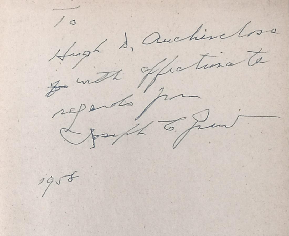 TEN YEARS IN JAPAN signed by the AUTHOR to YUSHA: by Joseph C. Grew. Simon & Schuster Co. New York 1944. hardcover clothbound. Inscribed: "To: Hugh D. Auchincloss, Jr. with affectionate regards, Joseph C. Grew 1958" Provenance: Hammersmith Farm, Newp