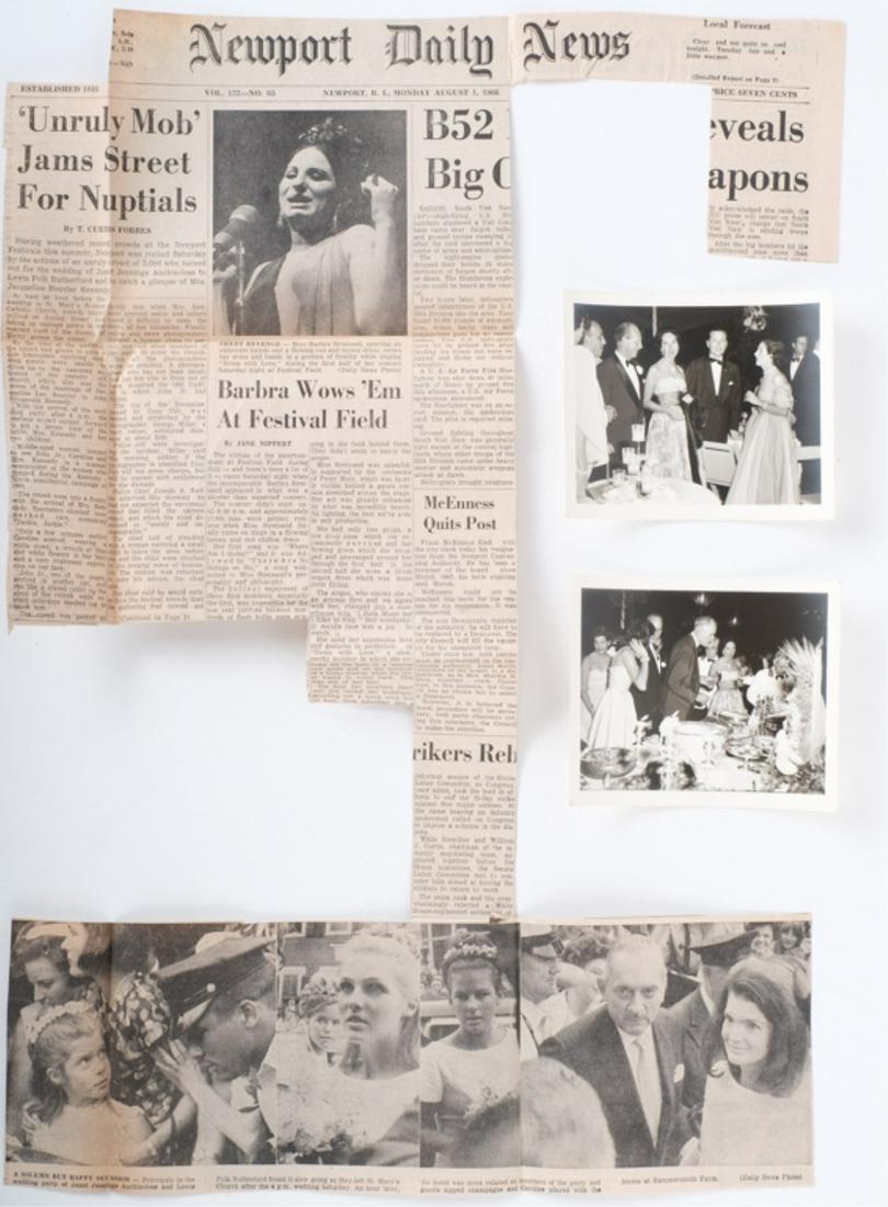 DREXELS FETE PARENTS OF BRIDE & BRIDEGROOM: (2) Black and white photographs with Jackie (back to), Janet Raziwill, Mr. Brown, Noreen Stoner Drexel etc. candid by Bachrach 4 x 6 inches Note: Mr and Mrs John R. Drexel gave a dinner with music by