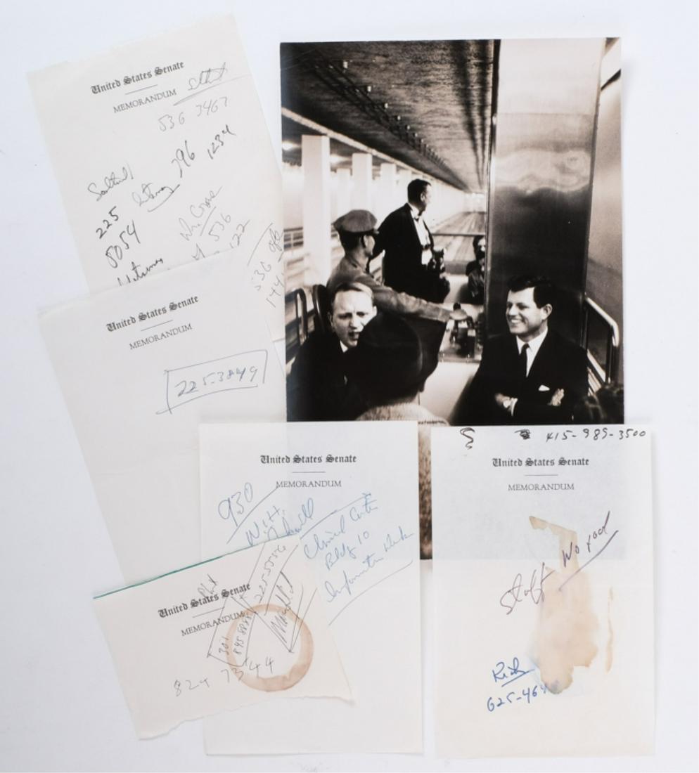 LIFE MAGAZINE UNPUBLISHED TED KENNEDY PHOTOGRAPH: Heading Back to Senate Office Building on Subway Under Capitol Life Magazine July, 1963. Life Photo by J. Dominis. 8 x 12 inch black and white photograph. Together with original notations taken during