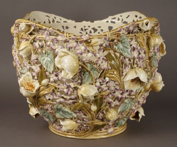 19th century Hungarian ceramic Zsolnay Jardinere.