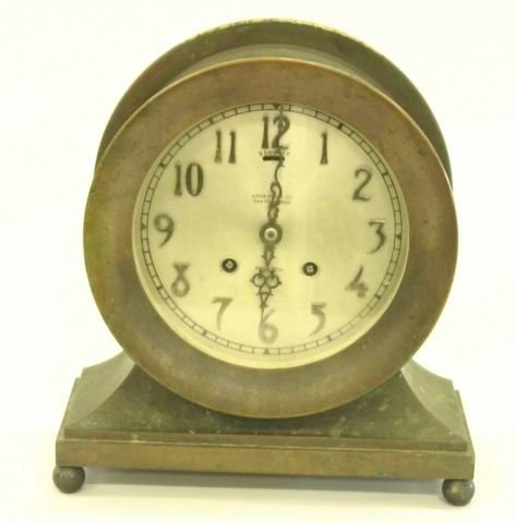 Cast bronze Chelsea ships bell clock