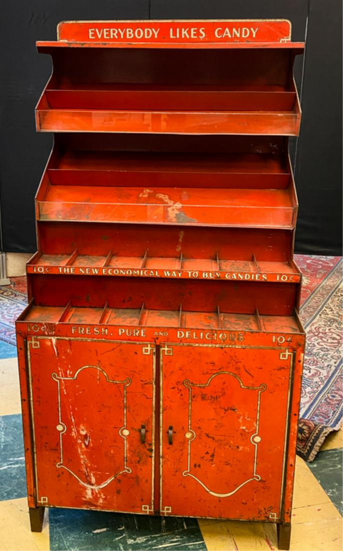 RARE RED METAL CANDY CABINET (1 of 11)