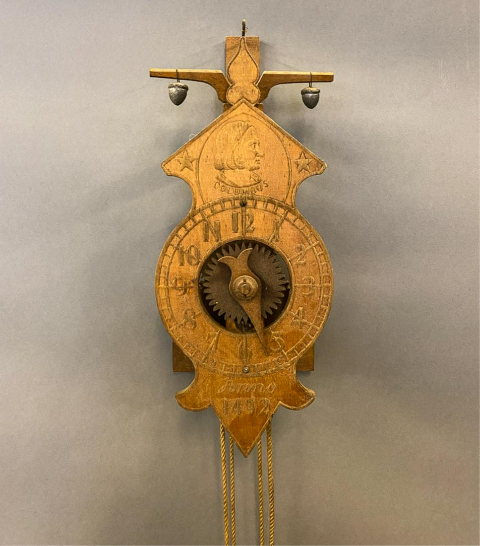COLUMBUS WOODEN WORKS WALL CLOCK (1 of 8)