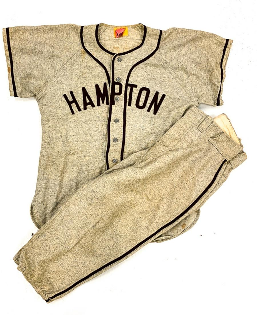 VINTAGE HAMPTON BASEBALL UNIFORM W/ ADVERTISING (1 of 13)