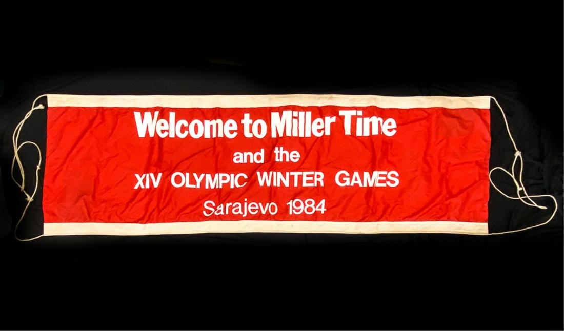 1984 OLYMPIC GAMES MILLER TIME BANNER (1 of 9)