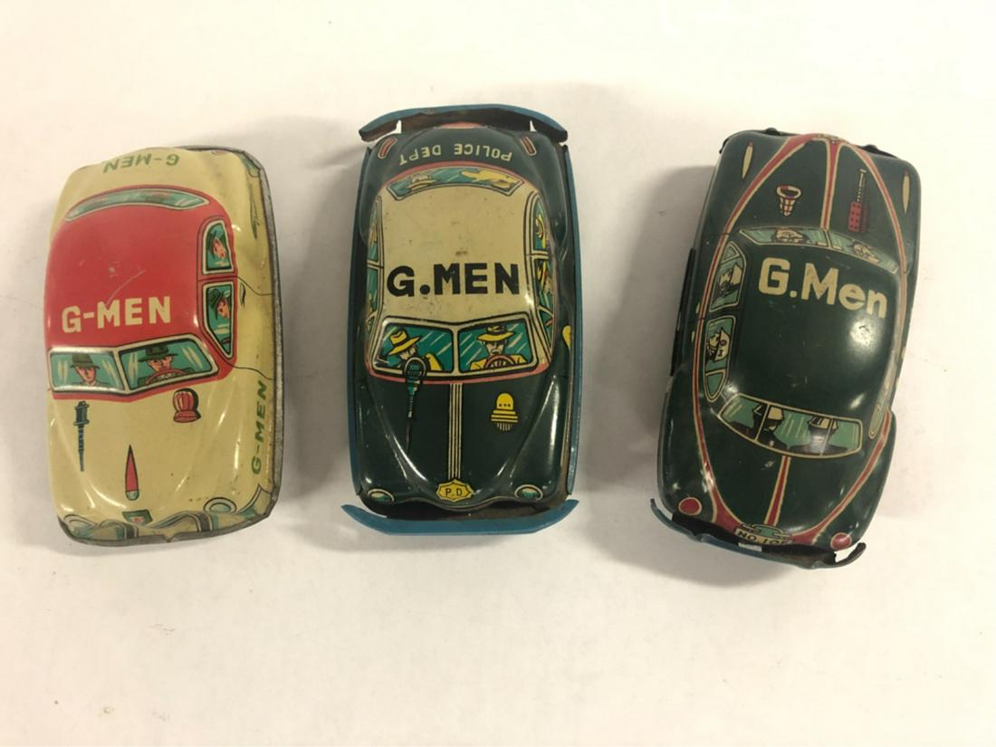 (3) VINTAGE TIN G-MEN TOY CARS (1 of 5)
