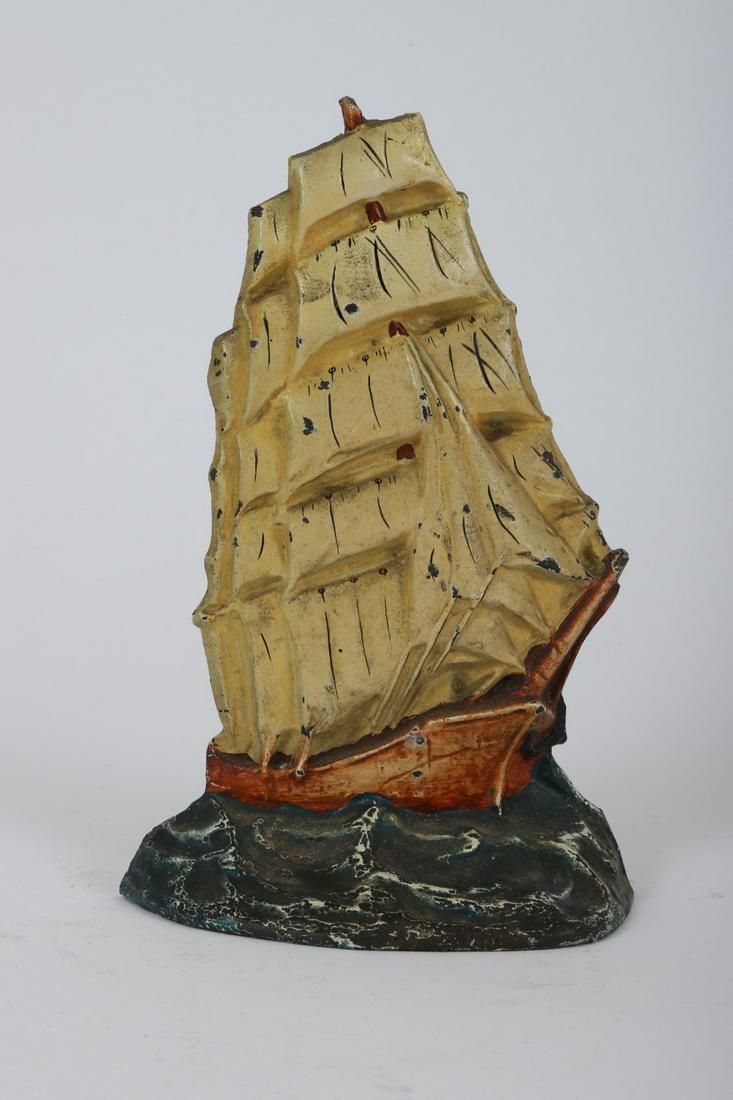 CAST IRON CLIPPER SHIP DOOR STOP: Eastern Specialty Company. 9 inches
