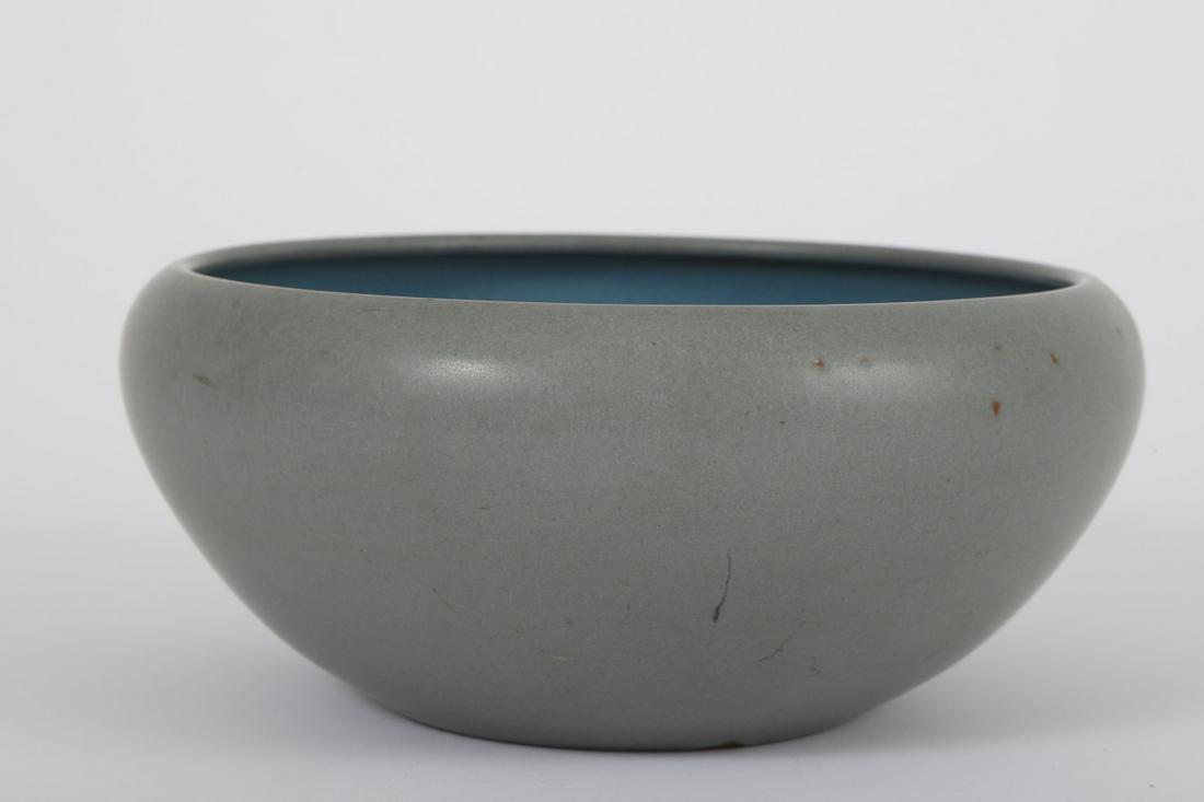 MARBLEHEAD POTTERY VASE: 3 ½ inches. Stamped under base. Note: Harriett Bull’s collection of early Marblehead Pottery comes from family members directly connected to the Devereux House Sanitarium in Marblehead where Marble