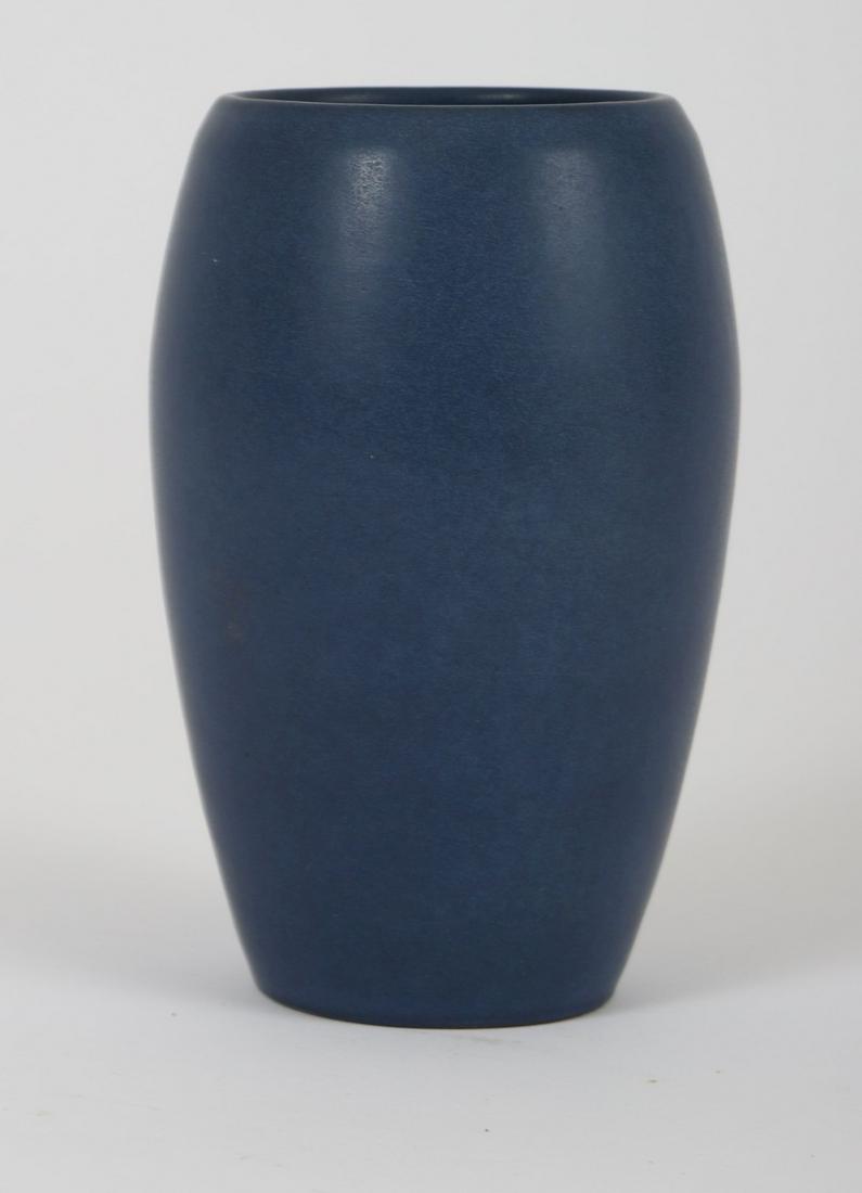 MARBLEHEAD POTTERY VASE: 5 1/8 inches. Stamped under base. Note: Harriett Bull’s collection of early Marblehead Pottery comes from family members directly connected to the Devereux House Sanitarium in Marblehead where Marbl