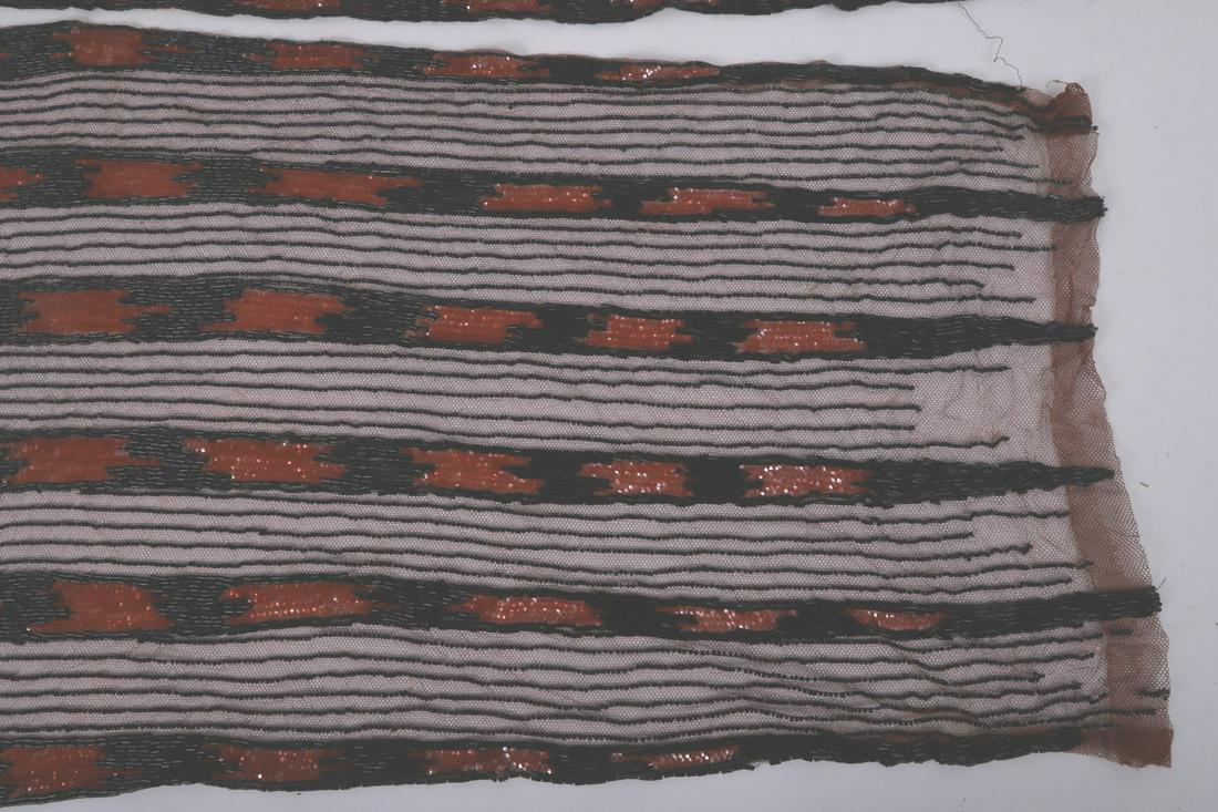 BEADWORK SHAWL / CLOTHING ACCESSORY: (2) 36 inches