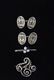 14k GOLD CUFFLINKS, PIN and BROOCH