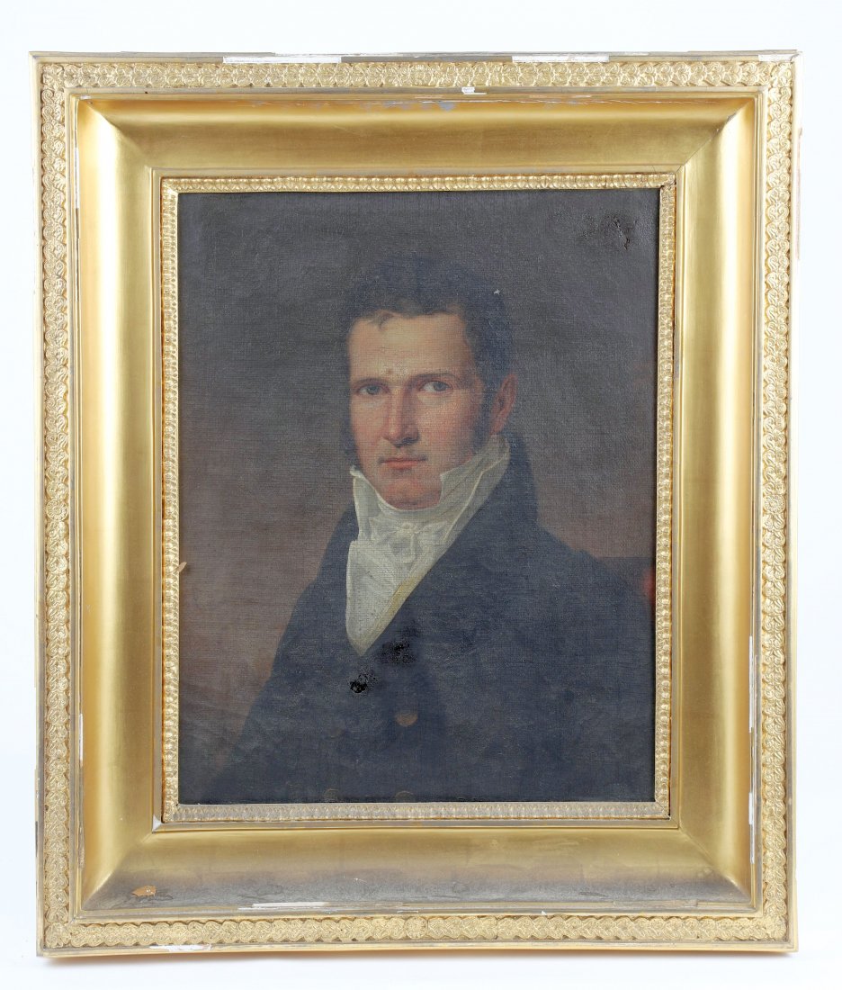 CAPT. THOMAS KING WILLIAMS (1783-1823): Born in Salem, MA and died in New Orleans, LA. Oil on canvas 16 x 13 inches. Framed 22 x 18 inches.