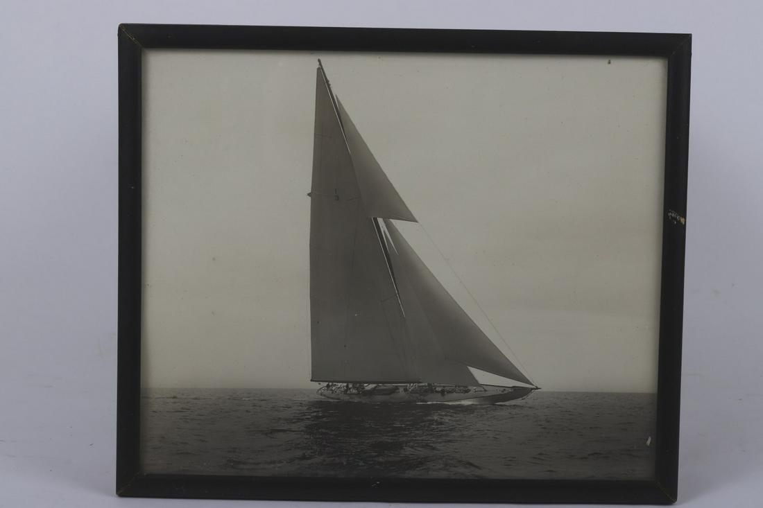 WILLARD B. JACKSON (1871-1940) PHOTOGRAPH: Possibly the J boat Vanitie . Gelatin silver print. 9 x 11 inches. Unsigned. Note: W.H. Brown (1882-1963) is brother of naval architect and boat designer, Samuel H. Brown (1887-1960) of Brown Brother�