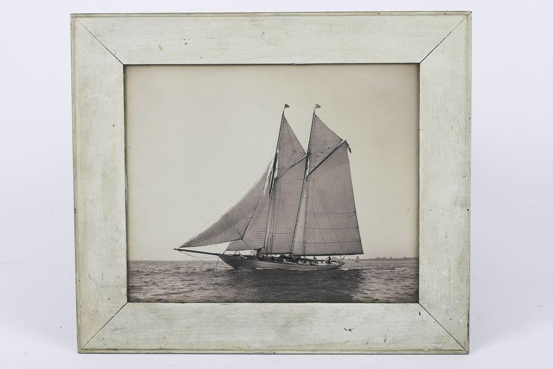 WILLARD B. JACKSON (1871-1940) PHOTOGRAPH: “Taomina” Bromoil gelatin silver print 9 ½ x 11 ½ inches. #2889. Note: W.H. Brown (1882-1963) is brother of naval architect and boat designer, Samuel H. Brown (1887-1960) of Brown Brother’s Bo