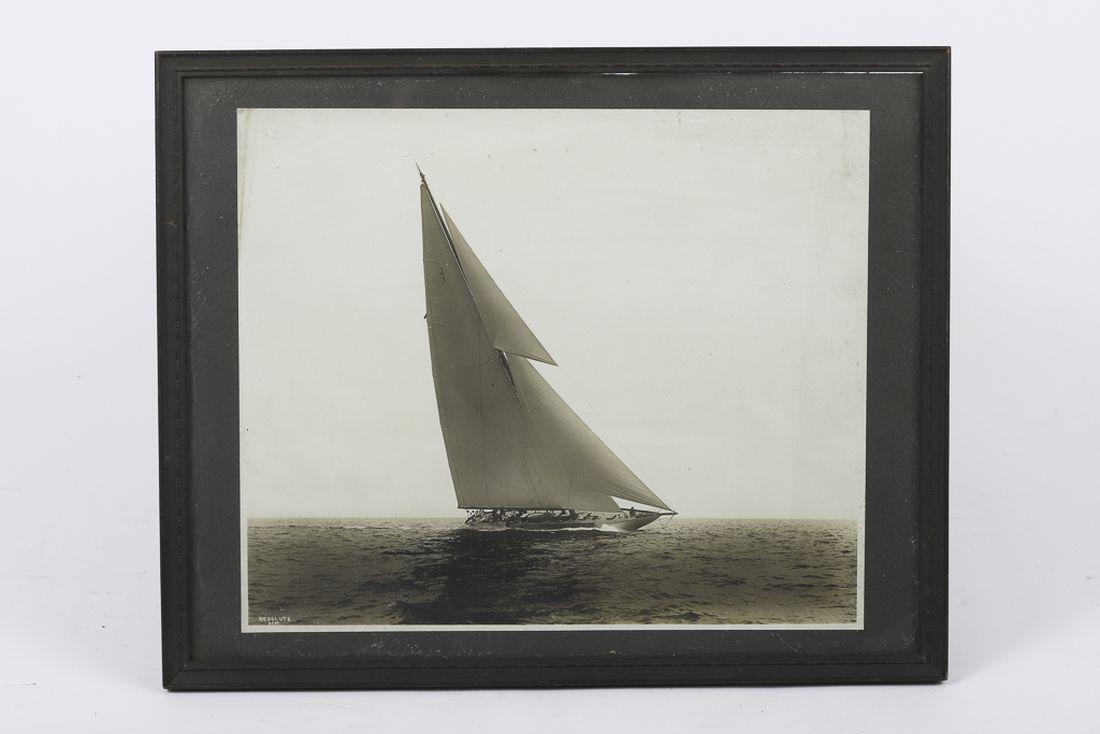 WILLARD B. JACKSON (1871-1940) PHOTOGRAPH: “Resolute” Bromoil gelatin silver print. 10 x 12 inches (image). #4353. Note: W.H. Brown (1882-1963) is brother of naval architect and boat designer, Samuel H. Brown (1887-1960) of Brown Brother��