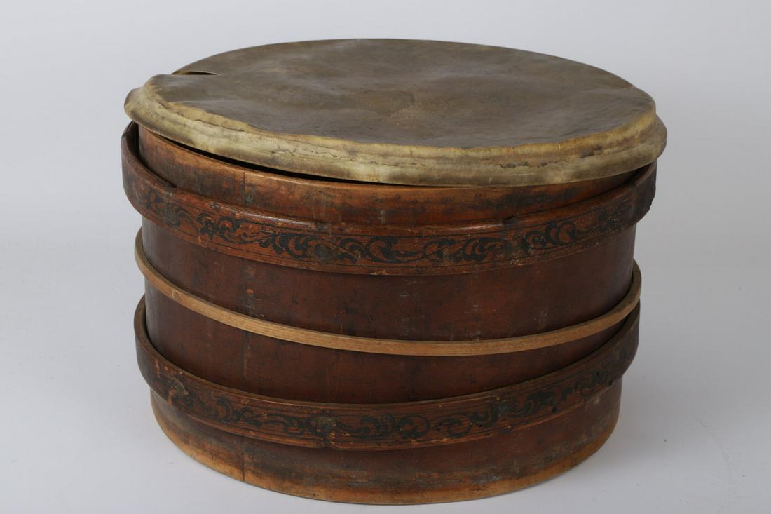 WILLIAM SEMPF CIVIL WAR SNARE DRUM: 9 ½ x 16 inches. Original label. Note: There is a name written in pencil on the inside of this drum (Holden). The name Eddie Holden (third owner of the Squash House) matches the name of a member of t