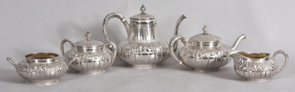 American silver five piece tea and coffee service,