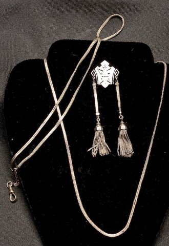 Group of three flat woven gold Victorian chains