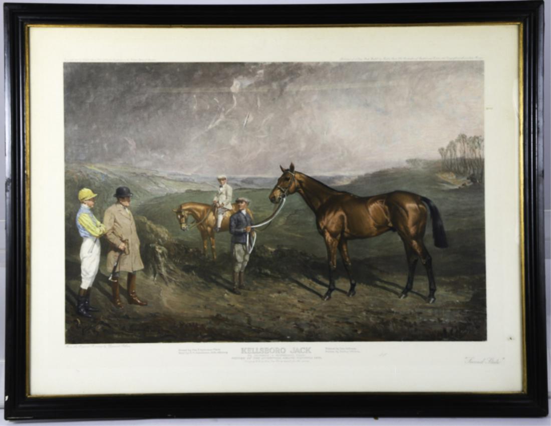 "KELLSBORO JACK" by FROST AND REED 1934: Lithograph in color, Second state. 14 1/2 x 22 inches (image) presented in a Foster Brother's frame 21 x 28 inches (overall)