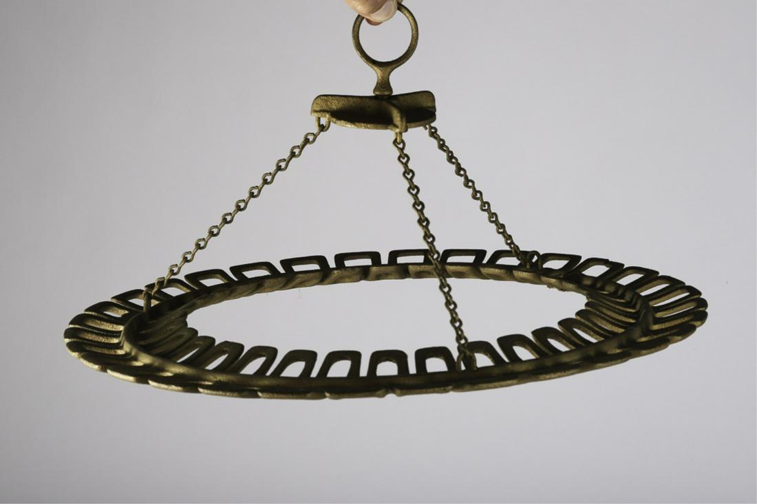 HANGING CAST IRON WHIP HOLDER / DISPLAY: 8 x 17 1/4 inches.