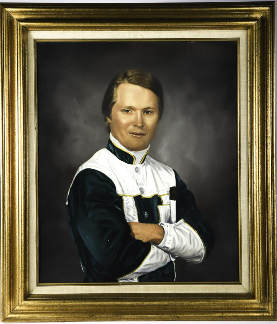 PROFESSIONAL PHOTO of a PORTRAIT of PETER HAUGHTON: Painted by Leo Arnold. 26 x 22 inches. signed and dated by the artist. framed 31 x 27 inches (overall)