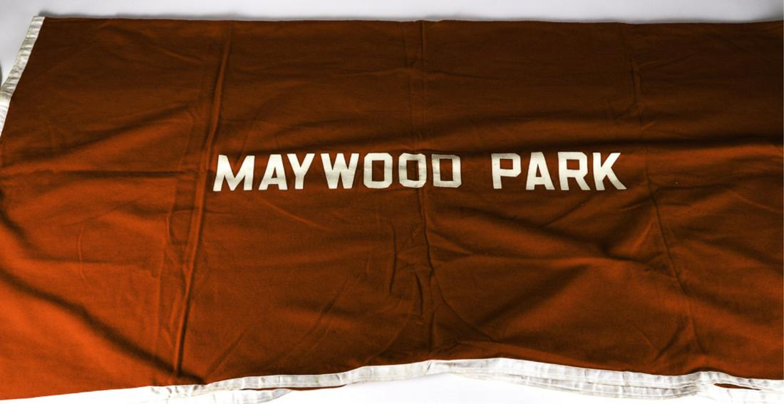 MAYWOOD PARK HORSE COOLER: Wool bound with canvas. 82 x 84 inches