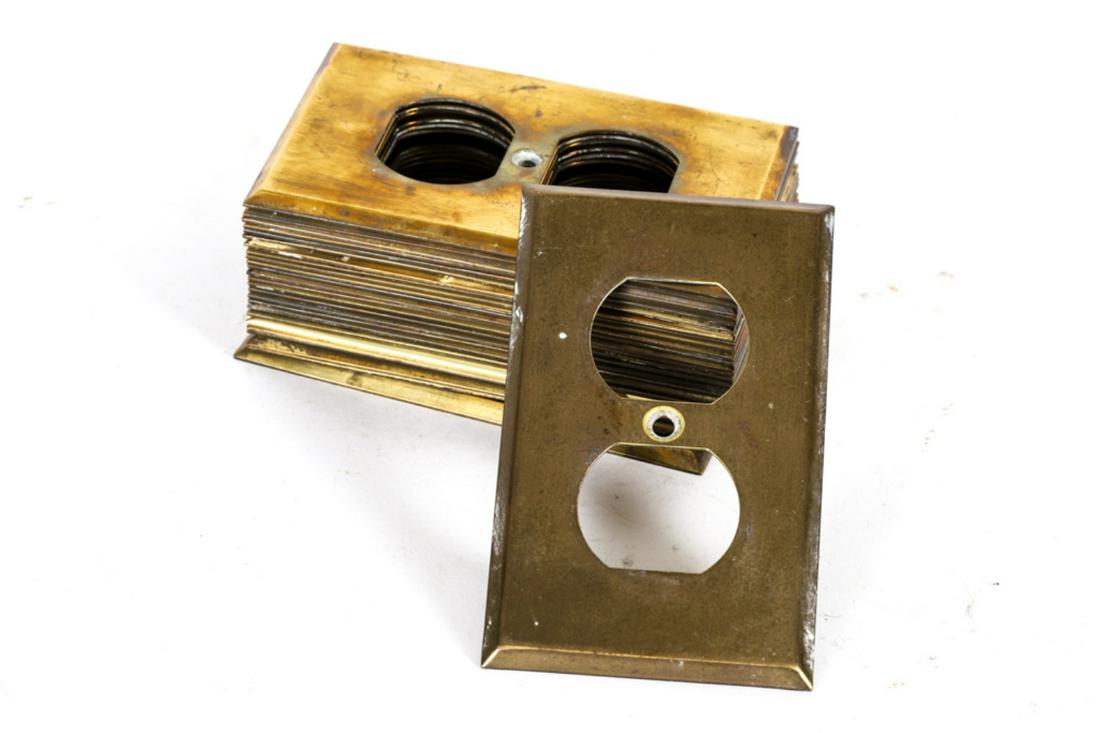 Over (25) Solid Brass Switch and Electrical Plates: 4 ½ x 3 inches