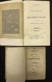 1826 HISTORY OF NEWBURYPORT BY CALEB CUSHING: Together with a the History of Newbury by Joshua Coffin published in 1845.