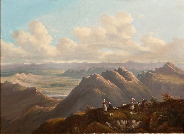 Victor De Grailly, after William Henry Bartlett (1: Victor De Grailly, after William Henry Bartlett (1809-1854) Mt Jefferson from Washington, unsigned. Oil on canvas, 21 in. X 29 in. framed