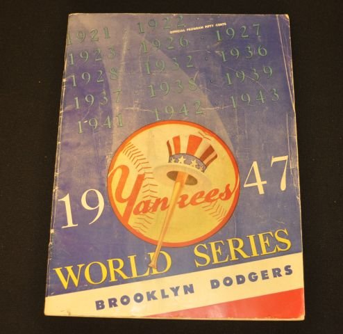 1947 Yankees vs. Dodgers World Series Program, aut: 1947 Yankees vs. Dodgers World Series Program, autographed by former player and manager of the Brooklyn Dodgers, Leo Durocher, pg. 35