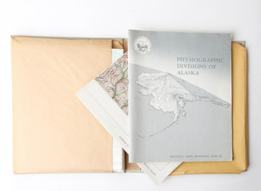 PHYSIOGRAPHIC DIVISIONS OF ALASKA: Clyde Wahrhaftig, US Department of the Interior. 1965. saddle-bound. pull out maps, presented in a hardcover case. 11 1/2 x 9 inches.