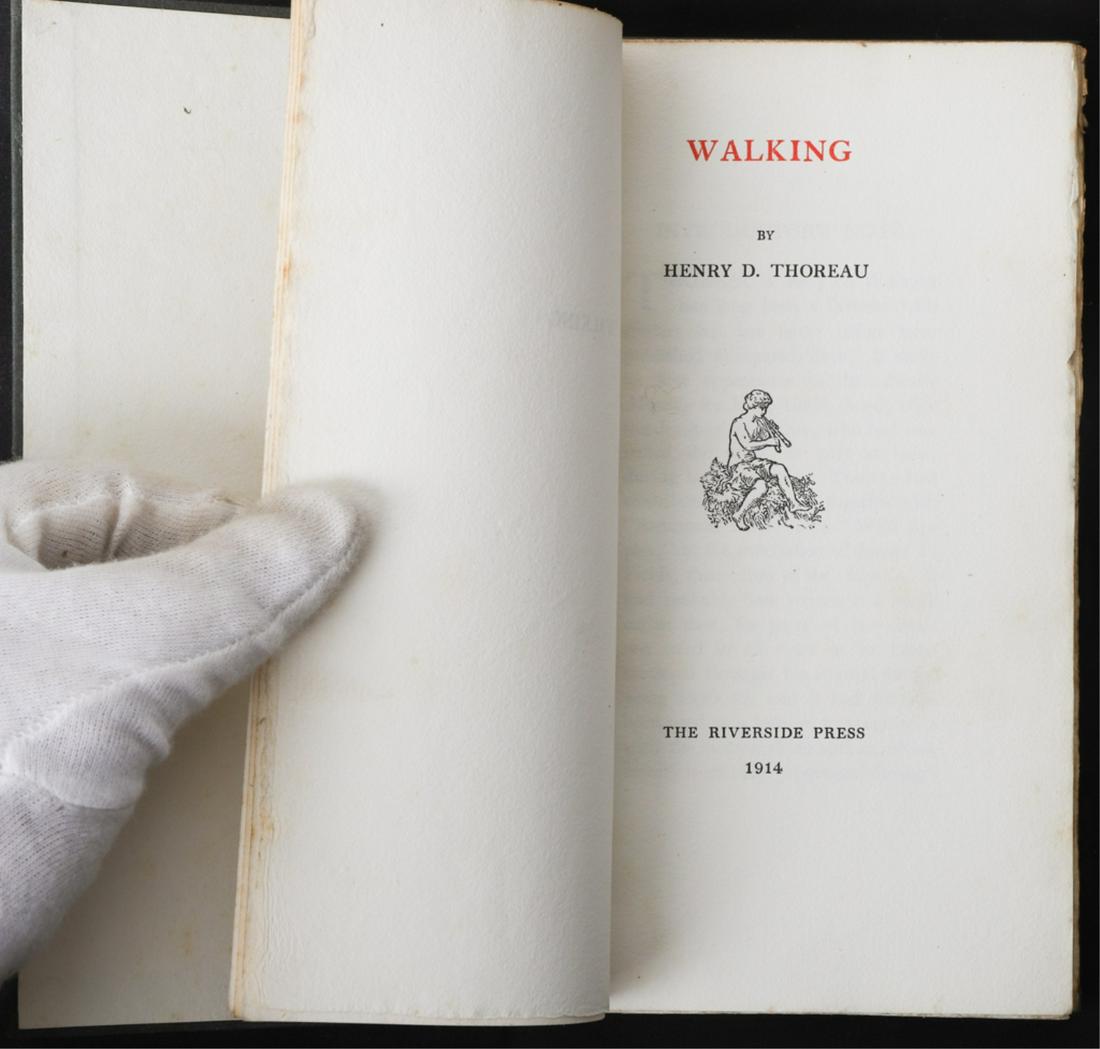 WALKING HENRY DAVID THOREAU 1914: The Riverside Press. hardcover paper bound. 7 3/4 x 4 1/4 inches