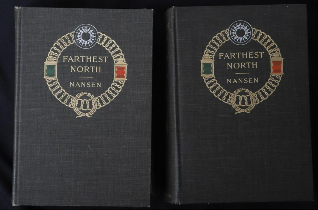 FRIDTJOF NANSEN "FARTHEST NORTH" 1898: Being the Record of a Voyage of Exploration of the Ship "Fram" 1893-1896" and of a (15) Months' Sleigh Journey by Dr. Nansen and Johansen. (2) Volumes. New York and London. Harper Brothers. 1898. hard