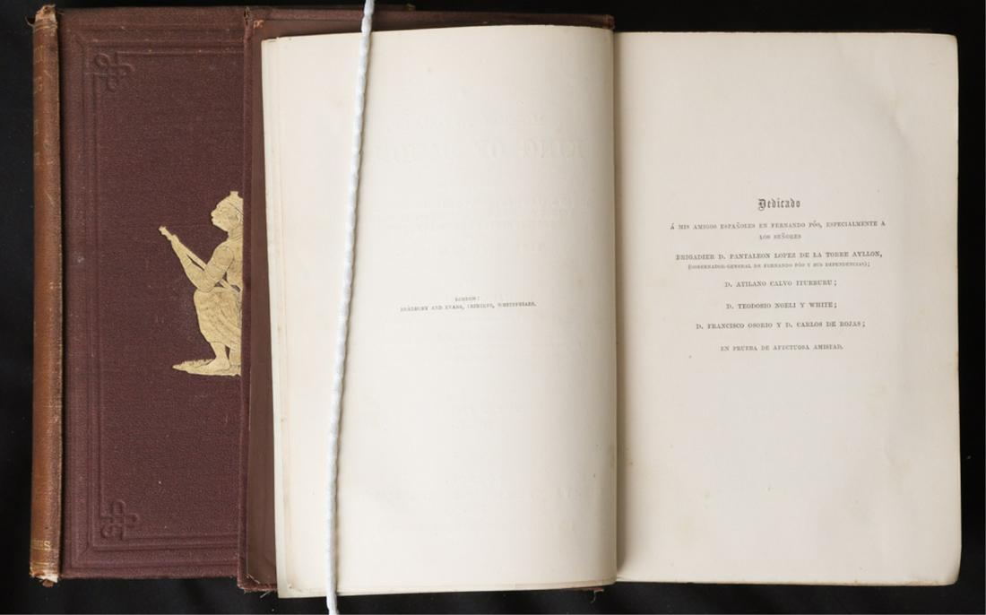 RICHARD F. BURTON "KING OF DAHOME" 1864: Mission of Gelele in (2) Volumes. London: Tinsley Brothers. 1864. hardcover cloth bound. 8 1/2 x 5 1/2 inches.