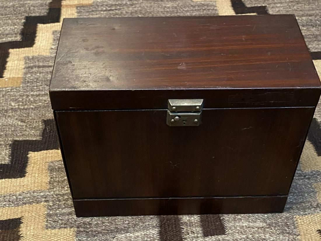 VINTAGE "SO-HANDY" METAL "FILING CABINET": Faux wood grained 10 x 12 1/2 x 6 inches