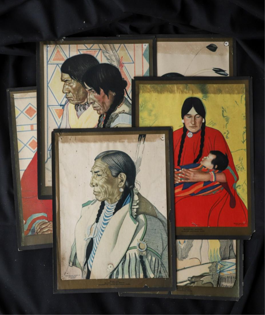 (6) GREAT NORTHER PRINTS OF NATIVE AMERICANS: by Winold Reiss printed in St. Paul Minnisota. 11 x 8 inches.