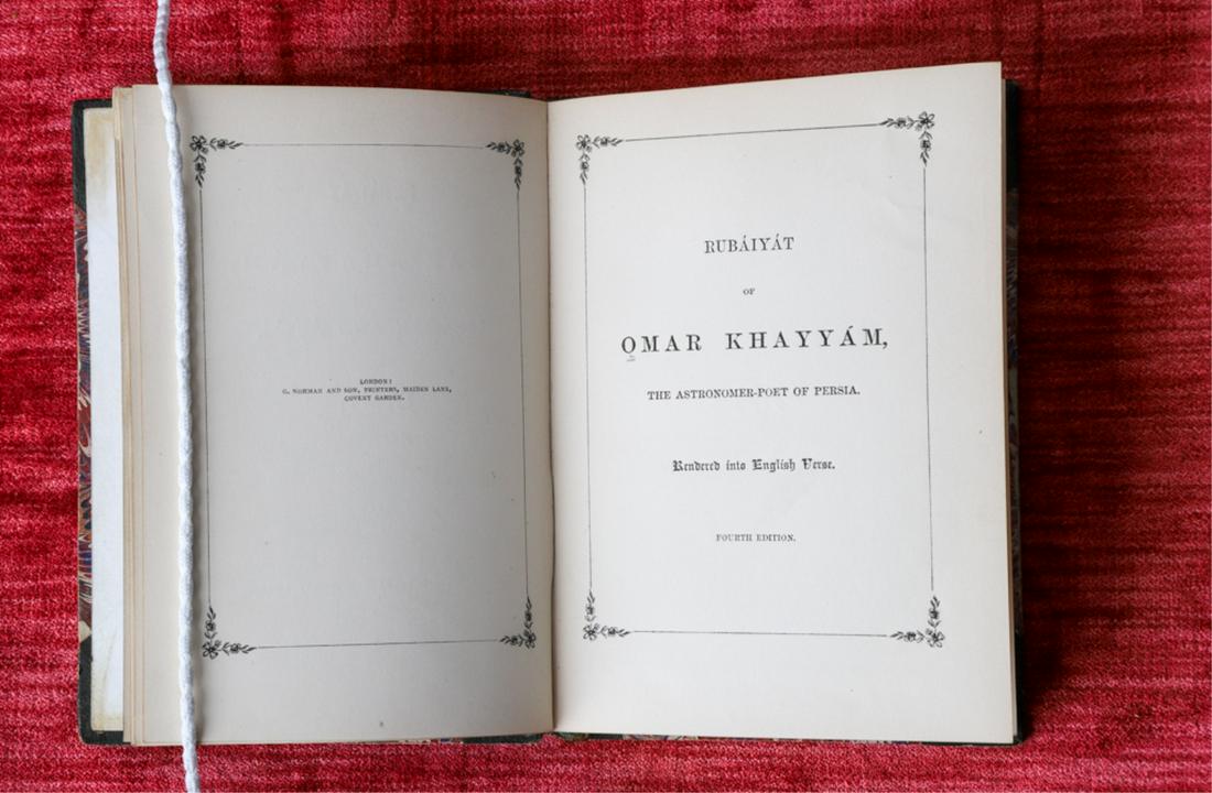RUBAIYAT OF OMAR KHAYYAM 1879 FORTH EDITION: London. Bernard Quaritch. 1879. hardcover 3/4 leather bound. 7 x 5 inches.