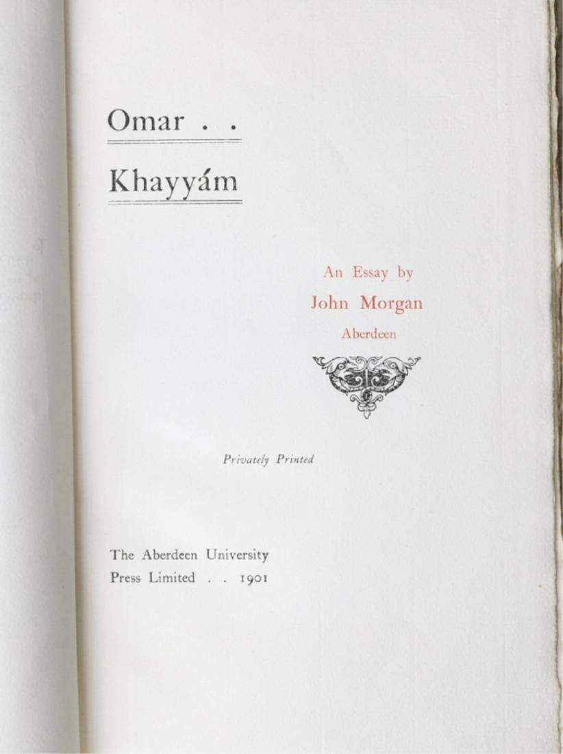 OMAR..KHAYYAM ABERDEEN UNIVERSITY PRESS 1901: Privately printed. Annotated on flyleaf. hardcover 9 x 6 inches.