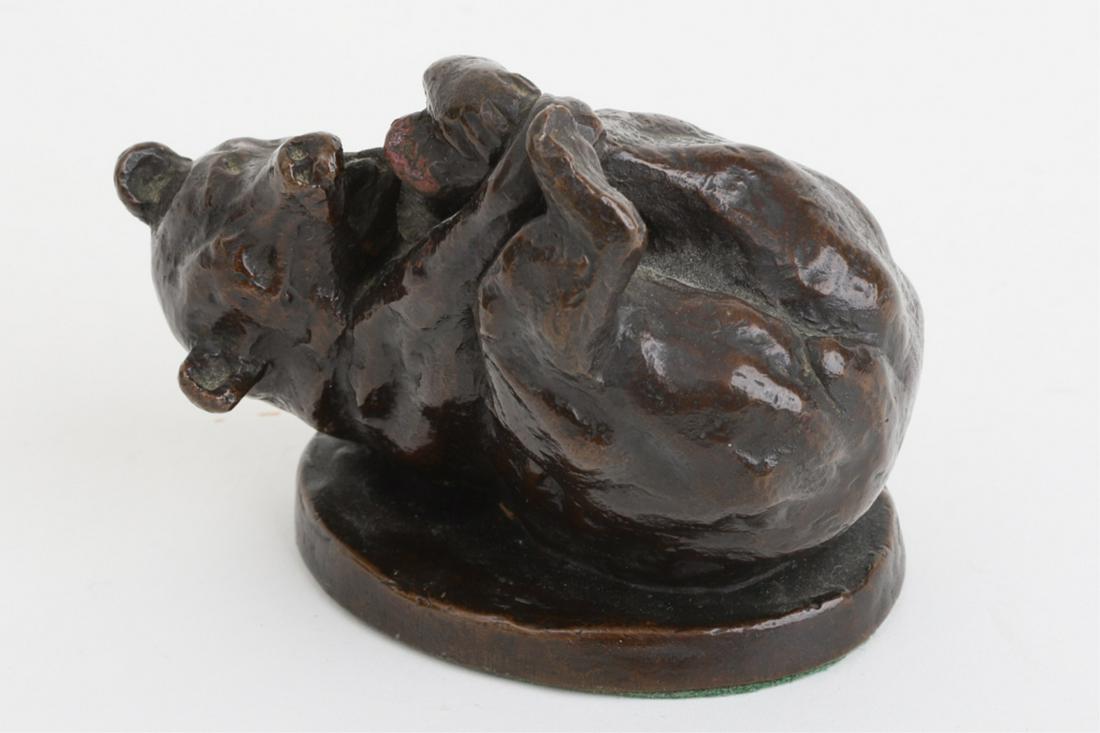 ANNA V. HYATT HUNTINGTON (1876-1873): Bear Cub bronze 3 1/4 x 4 1/2 x 3 inches. signed and numbered 132. Gorham Co Founders .Provenance: John R. Gregg (1867-1948) was an educator, publisher, humanitarian, and the inventor of the eponymous
