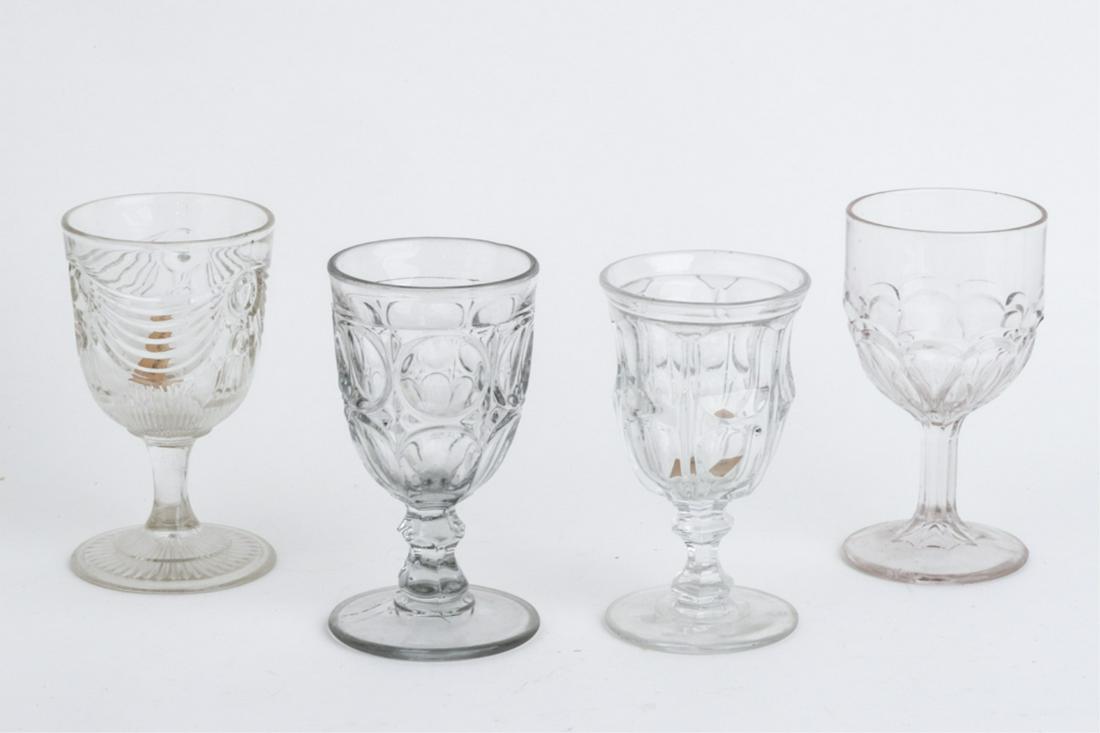 (4) EAPG GOBLETS: Including: Lincoln Drapes, Bigler, Bullseye and a Forth. 6 inches (and under)